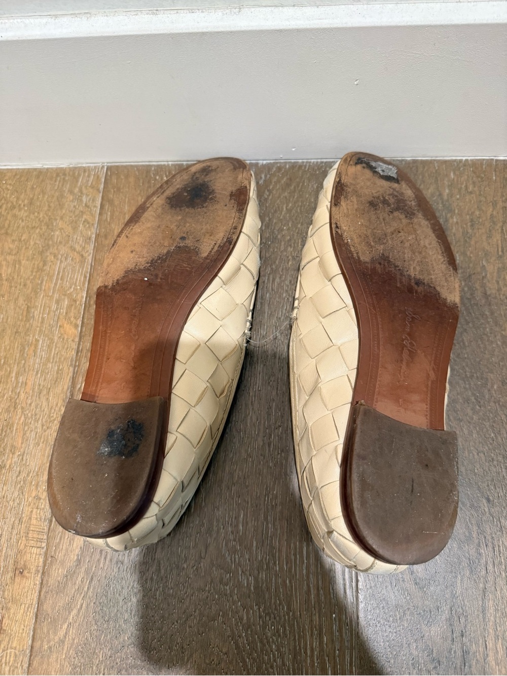 Sam Edelman Cream Lorraine Braided Leather Loafers with Gold Bit - Picture 4 of 5